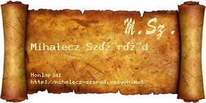 Mihalecz Szórád névjegykártya